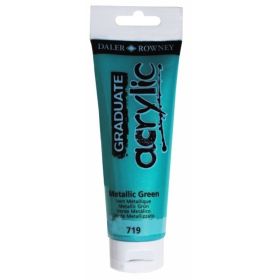 Daler Rowney Graduate Pintura Acrilica - Tubo de Plastico - 120ml - Color Verde Metalico