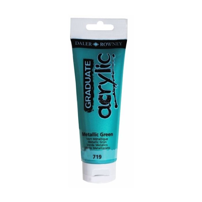 Daler Rowney Graduate Pintura Acrilica - Tubo de Plastico - 120ml - Color Verde Metalico