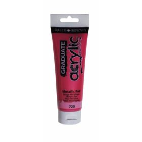 Daler Rowney Graduate Pintura Acrilica - Tubo de Plastico - 120ml - Color Rojo Metalico