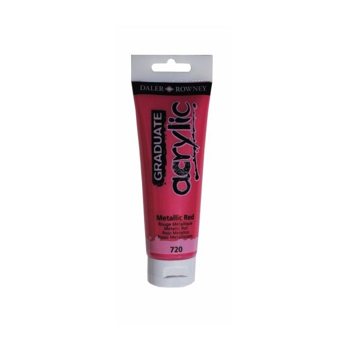 Daler Rowney Graduate Pintura Acrilica - Tubo de Plastico - 120ml - Color Rojo Metalico
