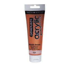 Daler Rowney Graduate Pintura Acrilica - Tubo de Plastico - 120ml - Color Marron Metalico