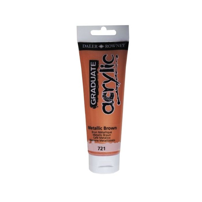 Daler Rowney Graduate Pintura Acrilica - Tubo de Plastico - 120ml - Color Marron Metalico