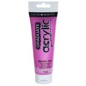 Daler Rowney Graduate Pintura Acrilica - Tubo de Plastico - 120ml - Color Rosa Metalico
