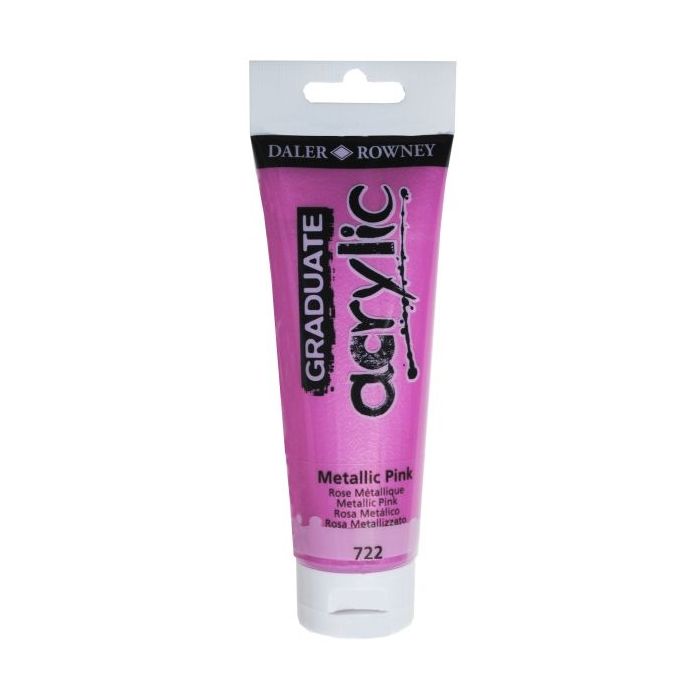 Daler Rowney Graduate Pintura Acrilica - Tubo de Plastico - 120ml - Color Rosa Metalico