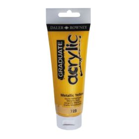 Daler Rowney Graduate Pintura Acrilica - Tubo de Plastico - 120ml - Color Amarillo Metalico