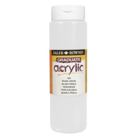 Daler Rowney Graduate Pintura Acrilica - Botella de Plastico - 500ml - Color Blanco Perla