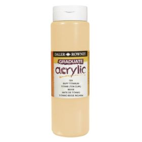 Daler Rowney Graduate Pintura Acrilica - Botella de Plastico - 500ml - Color Titanio Buff