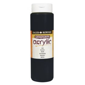 Daler Rowney Graduate Pintura Acrilica - Botella de Plastico - 500ml - Color Negro