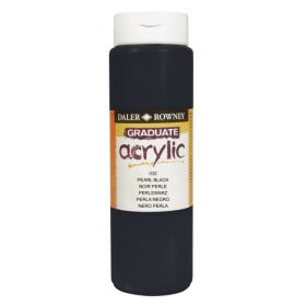 Daler Rowney Graduate Pintura Acrilica - Botella de Plastico - 500ml - Color Negro Perla