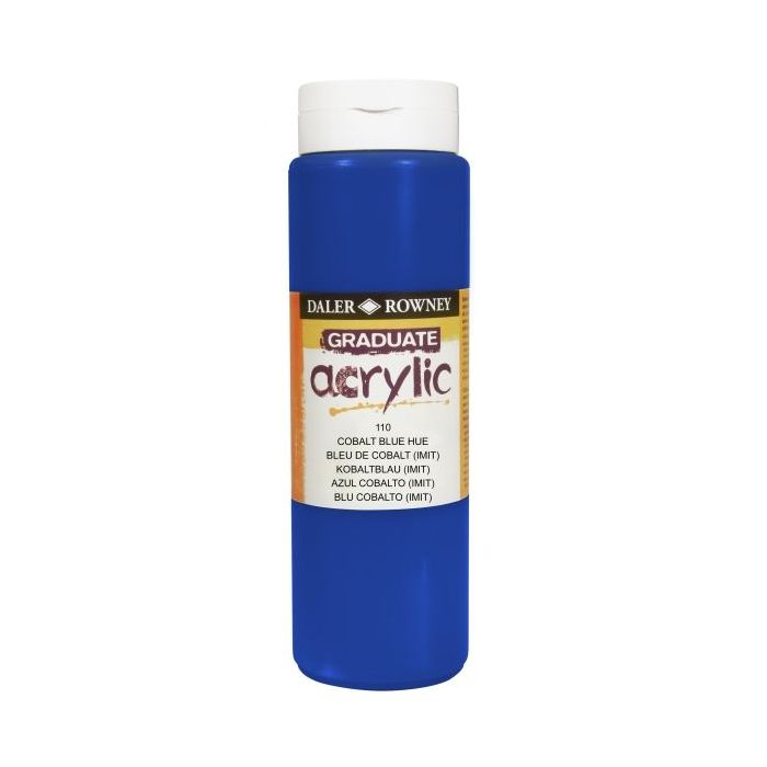 Daler Rowney Graduate Pintura Acrilica - Botella de Plastico - 500ml - Color Azul Cobalto
