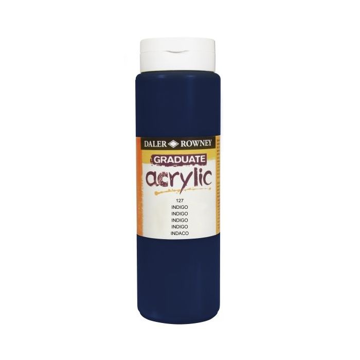 Daler Rowney Graduate Pintura Acrilica - Botella de Plastico - 500ml - Color Indigo