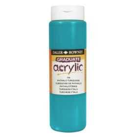 Daler Rowney Graduate Pintura Acrilica - Botella de Plastico - 500ml - Color Turquesa Ftalo
