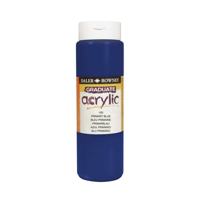 Daler Rowney Graduate Pintura Acrilica - Botella de Plastico - 500ml - Color Azul Primario