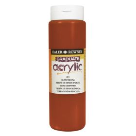 Daler Rowney Graduate Pintura Acrilica - Botella de Plastico - 500ml - Color Siena Quemada