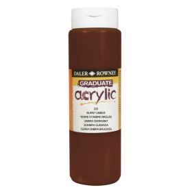 Daler Rowney Graduate Pintura Acrilica - Botella de Plastico - 500ml - Color Sombra Tostada
