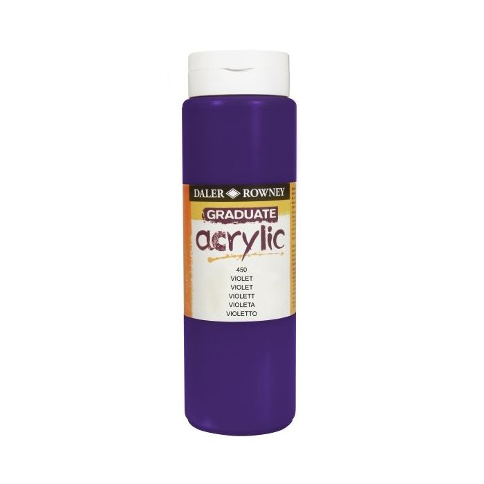 Daler Rowney Graduate Pintura Acrilica - Botella de Plastico - 500ml - Color Violeta