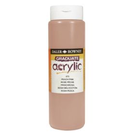 Daler Rowney Graduate Pintura Acrilica - Botella de Plastico - 500ml - Color Rosa Melocoton
