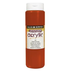 Daler Rowney Graduate Pintura Acrilica - Botella de Plastico - 500ml - Color Rojo Veneciano