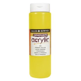 Daler Rowney Graduate Pintura Acrilica - Botella de Plastico - 500ml - Color Amarillo Primario