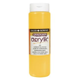 Daler Rowney Graduate Pintura Acrilica - Botella de Plastico - 500ml - Color Amarillo de Cadmio
