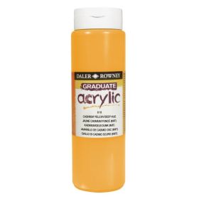 Daler Rowney Graduate Pintura Acrilica - Botella de Plastico - 500ml - Color Amarillo de Cadmio Profundo
