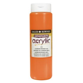 Daler Rowney Graduate Pintura Acrilica - Botella de Plastico - 500ml - Color Naranja de Cadmio