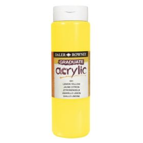 Daler Rowney Graduate Pintura Acrilica - Botella de Plastico - 500ml - Color Amarillo Limon