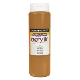 Daler Rowney Graduate Pintura Acrilica - Botella de Plastico - 500ml - Color Imitacion Oro