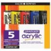 Daler Rowney Graduate Pack de 5 Pack de 5 Pinturas Acrilicas - Set de Iniaciacion - Colores Surtidos