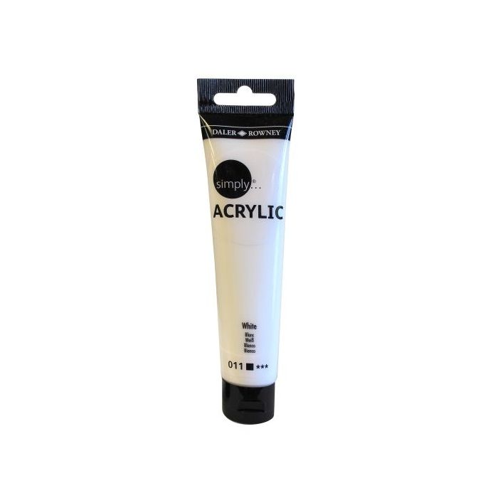 Daler Rowney Simply Pintura Acrilica - Tubo de Plastico - 75ml - Color Blanco