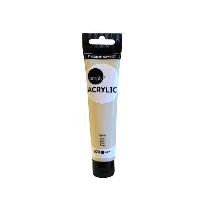 Daler Rowney Simply Pintura Acrilica - Tubo de Plastico - 75ml - Color Crema