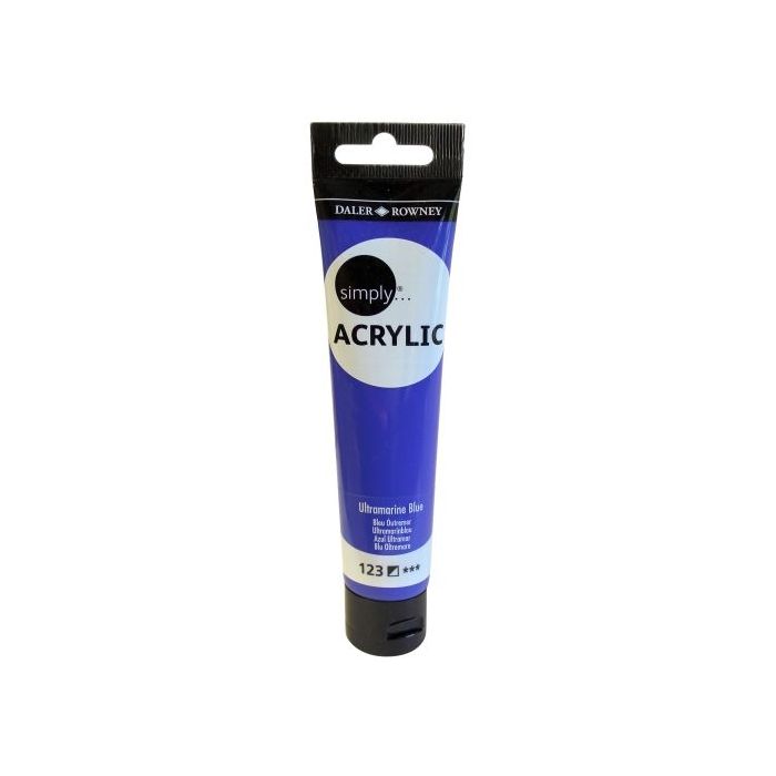 Daler Rowney Simply Pintura Acrilica - Tubo de Plastico - 75ml - Color Ultramarino