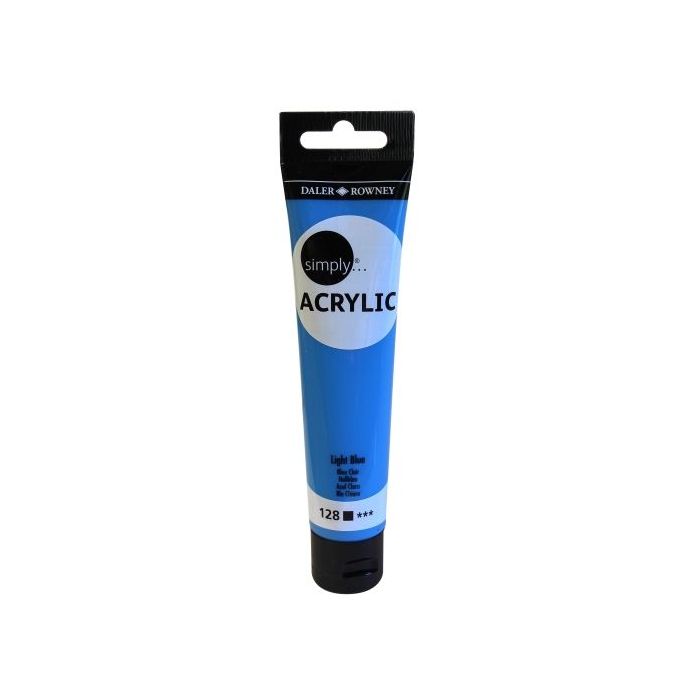 Daler Rowney Simply Pintura Acrilica - Tubo de Plastico - 75ml - Color Azul Claro