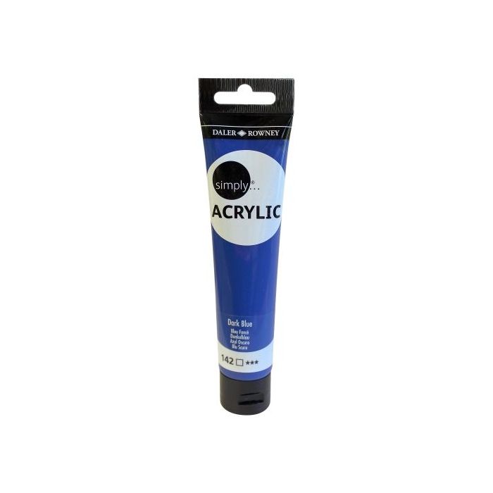 Daler Rowney Simply Pintura Acrilica - Tubo de Plastico - 75ml - Color Azul Oscuro