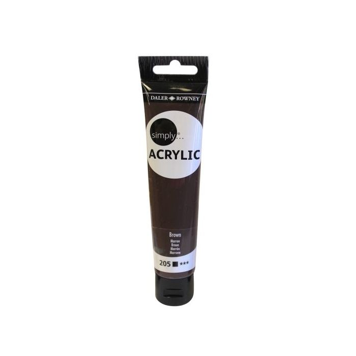 Daler Rowney Simply Pintura Acrilica - Tubo de Plastico - 75ml - Color Marron