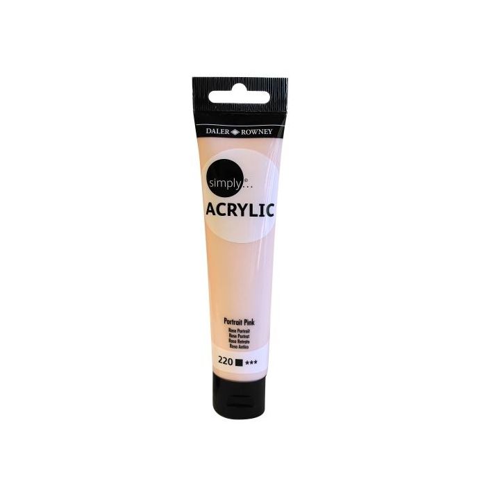 Daler Rowney Simply Pintura Acrilica - Tubo de Plastico - 75ml - Color Rosa Melocoton