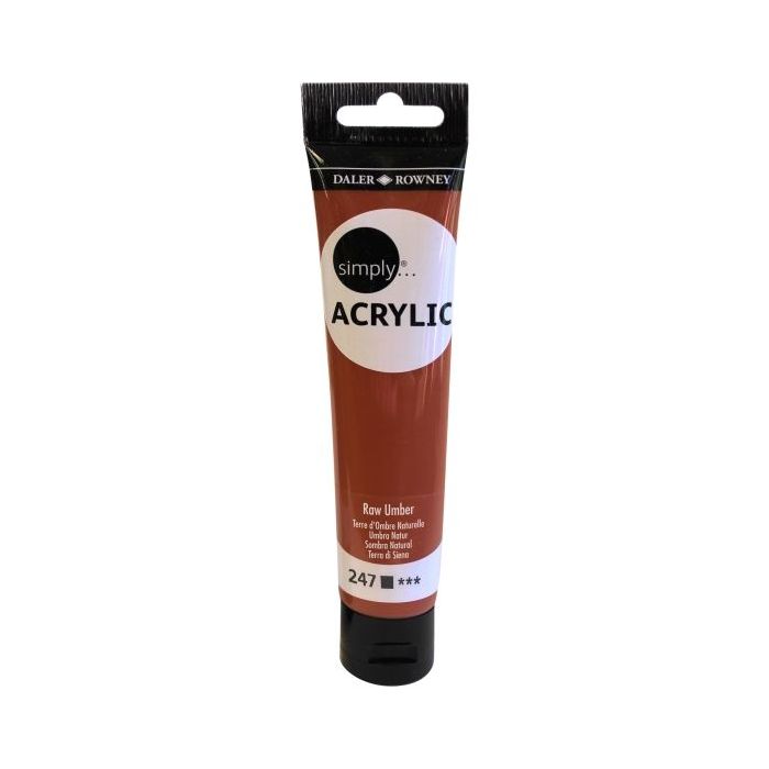 Daler Rowney Simply Pintura Acrilica - Tubo de Plastico - 75ml - Color Sombra Natural