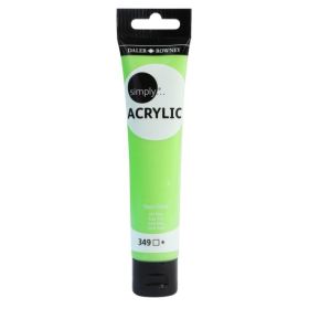 Daler Rowney Simply Pintura Acrilica - Tubo de Plastico - 75ml - Color Verde Neon