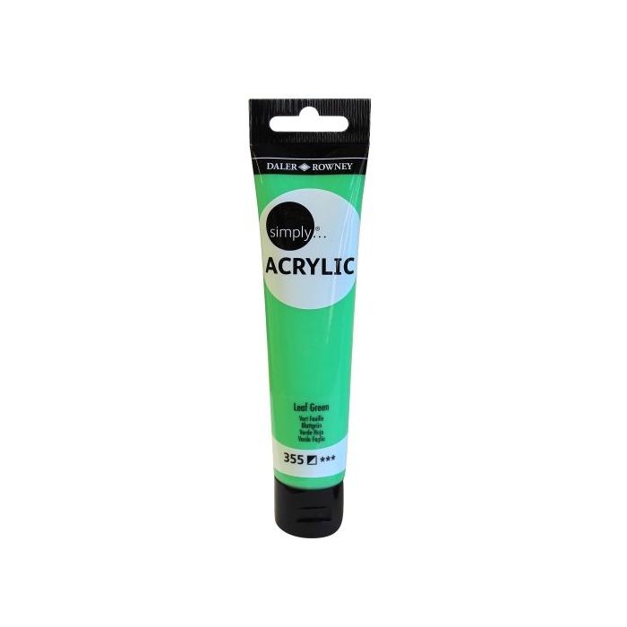 Daler Rowney Simply Pintura Acrilica - Tubo de Plastico - 75ml - Color Verde Hoja