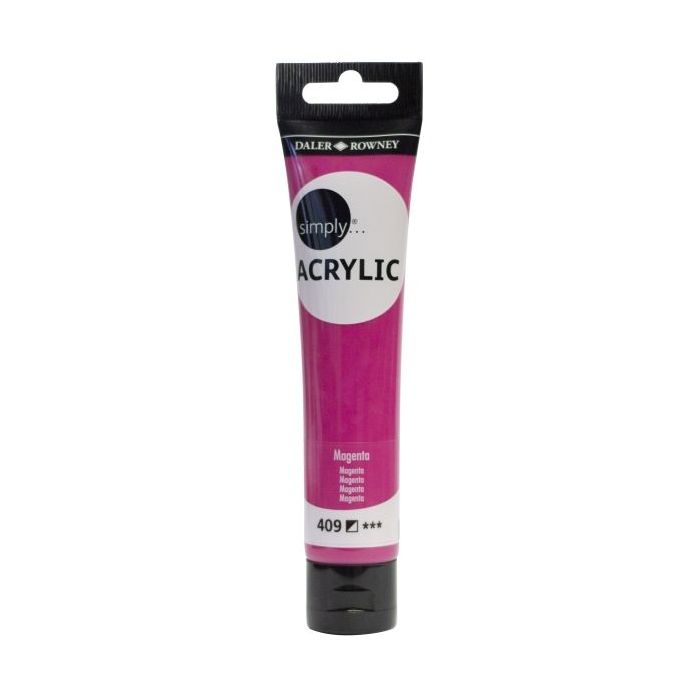 Daler Rowney Simply Pintura Acrilica - Tubo de Plastico - 75ml - Color Magenta
