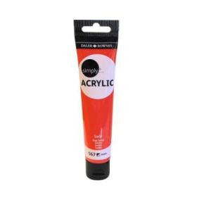 Daler Rowney Simply Pintura Acrilica - Tubo de Plastico - 75ml - Color Escarlata