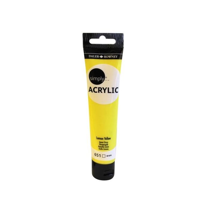 Daler Rowney Simply Pintura Acrilica - Tubo de Plastico - 75ml - Color Amarillo Limon