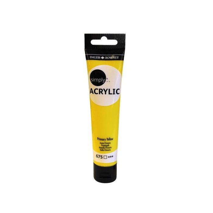 Daler Rowney Simply Pintura Acrilica - Tubo de Plastico - 75ml - Color Amarillo de Proceso
