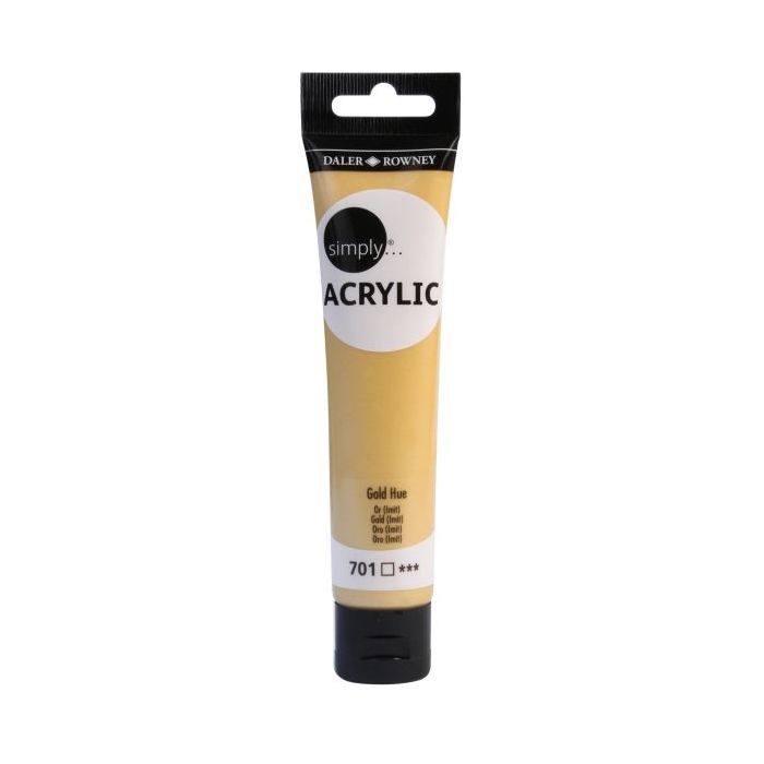 Daler Rowney Simply Pintura Acrilica - Tubo de Plastico - 75ml - Color Dorado