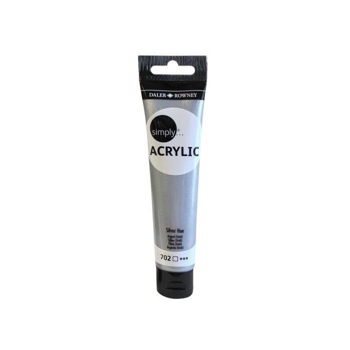 Daler Rowney Simply Pintura Acrilica - Tubo de Plastico - 75ml - Color Plata