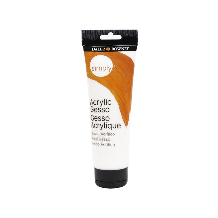 Daler Rowney Simply Gesso Imprimacion Yeso - Bote de Plastico - 250ml - Color Blanco