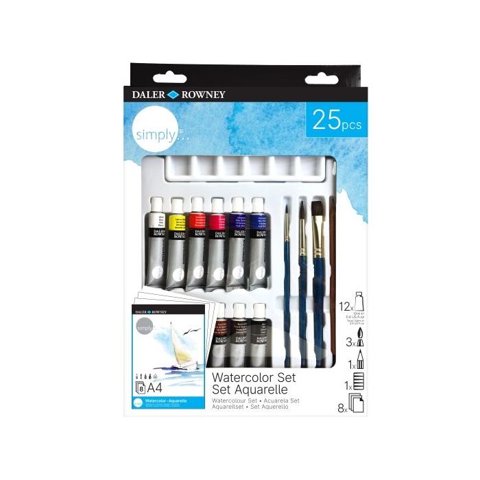 Daler Rowney Simply Pack de 16 Piezas - Acuarela - Colores Surtidos