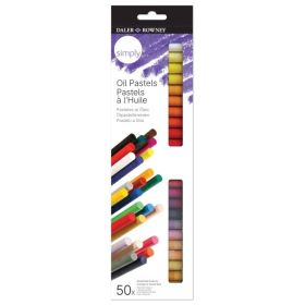 Daler Rowney Simply Pack de 50 Pasteles al Oleo - Caja de Carton - Colores Surtidos