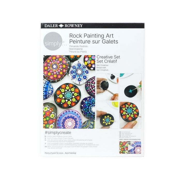 Daler Rowney Simply Creative Pack de Pintura Acrilica - Tematica Rock Painting Art - Caja de Carton - Colores Surtidos