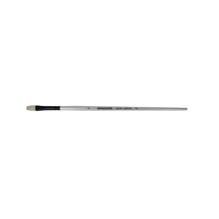Daler Rowney Graduate Pincel para Oleo - Pelo de Cerda Natural - Mango Largo - Plano - N° 4